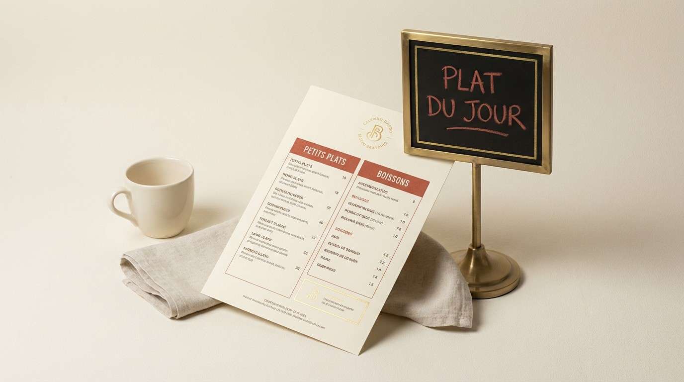 bistro menu signage mockup