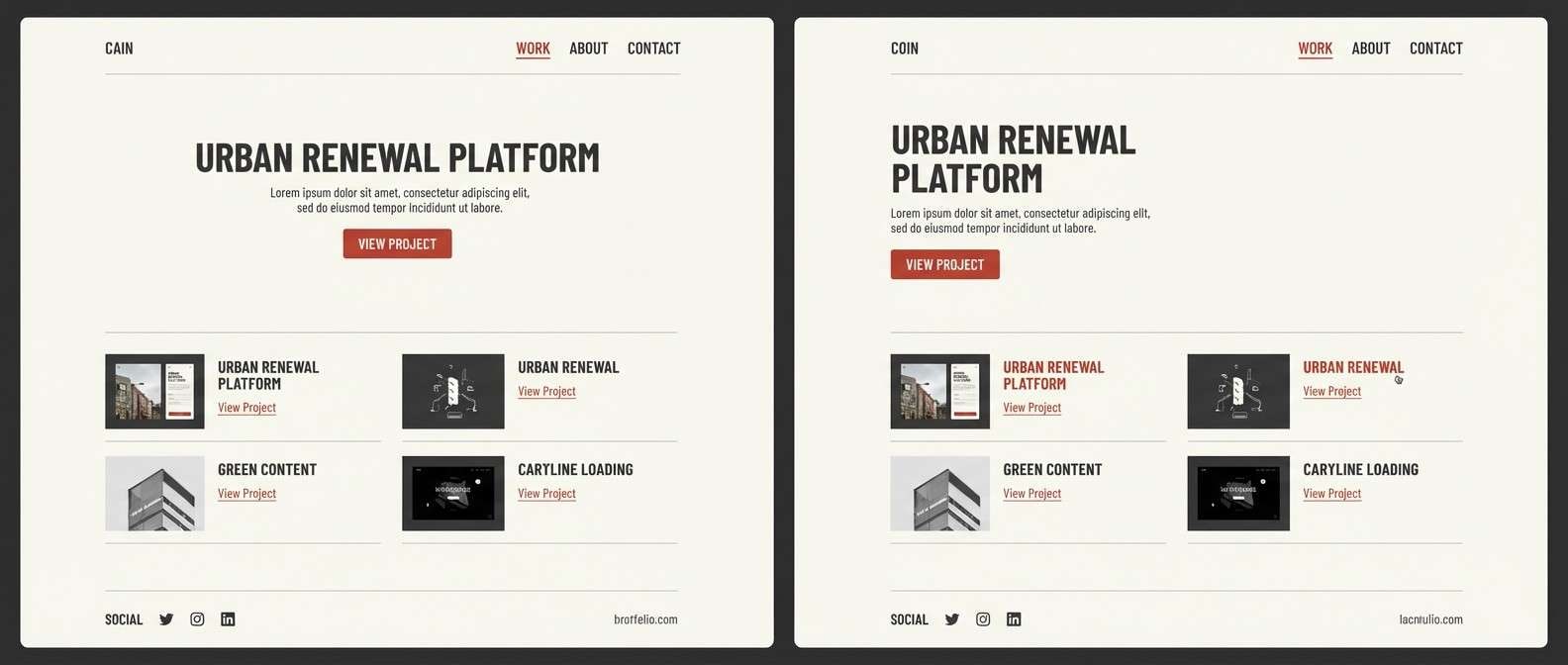 minimal portfolio ui