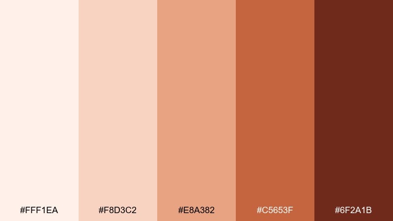 brick terracotta monochromatic color palette with hex codes