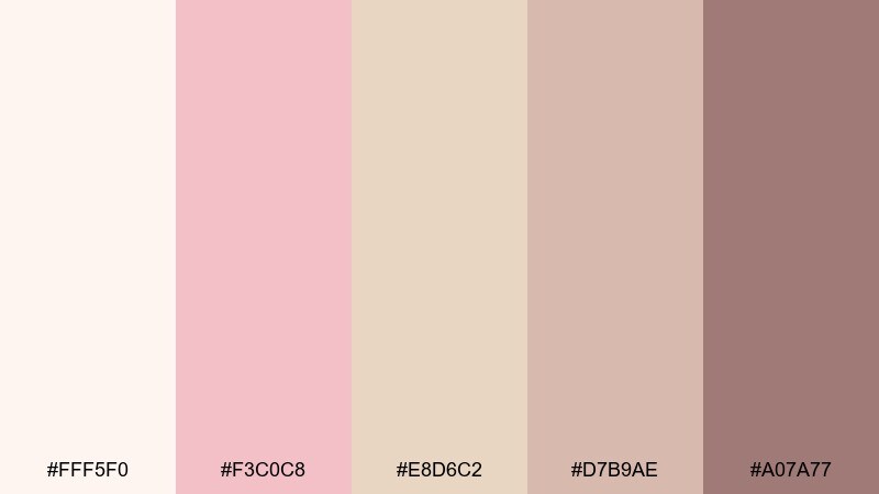 bridal satin and sand color palette with hex codes