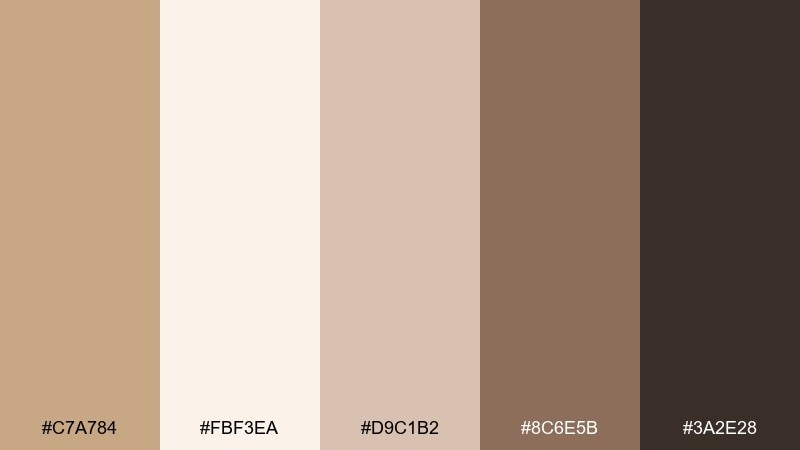 bridal taupe fawn color palette with hex codes