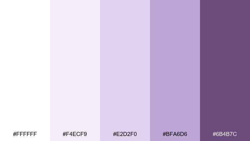 bridal whisper color palette with hex codes