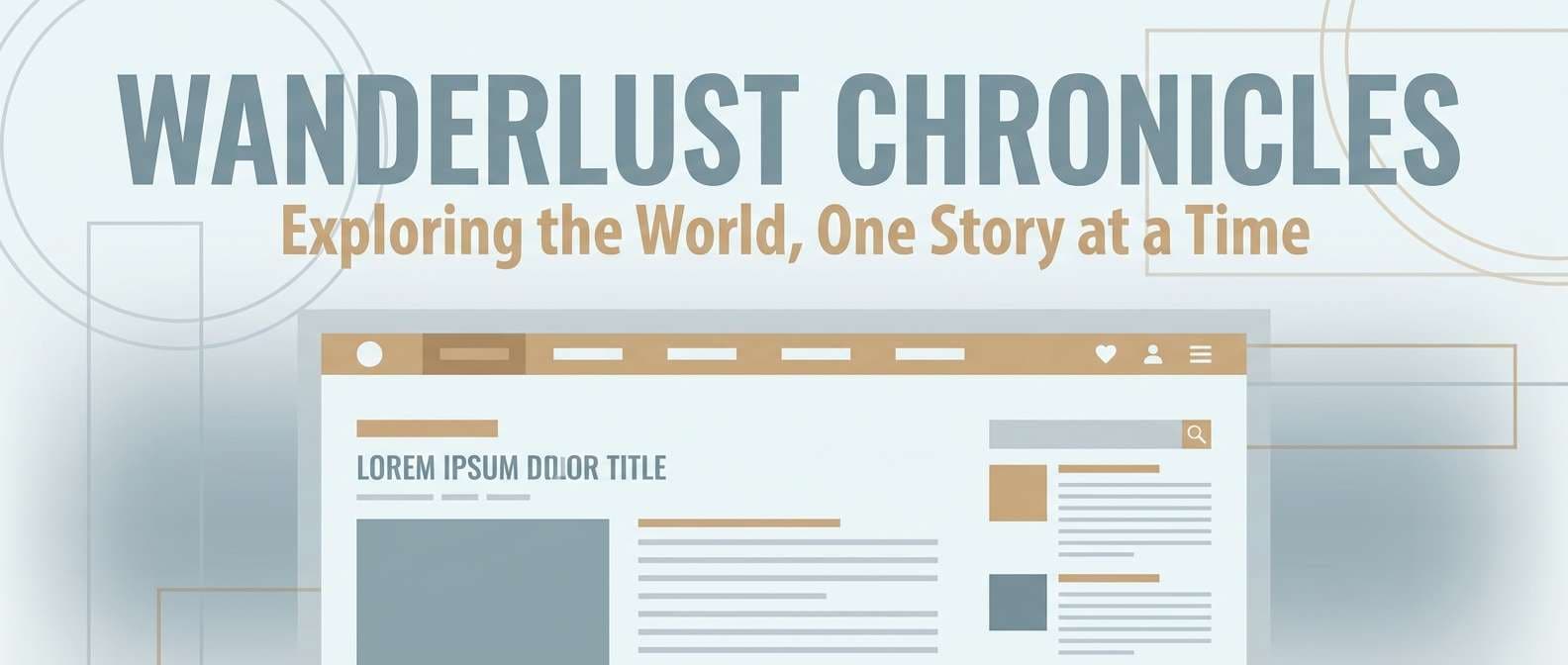 travel blog header layout