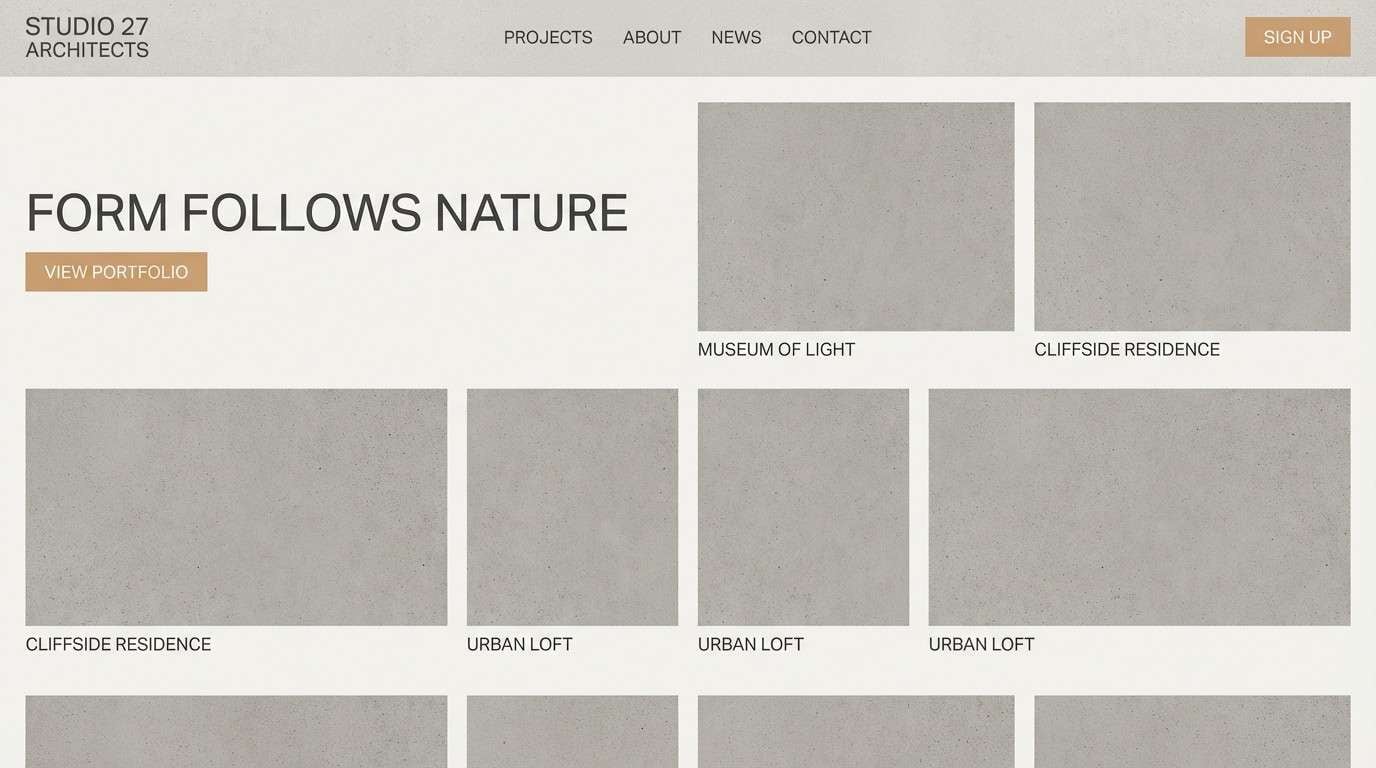 architecture website mockup