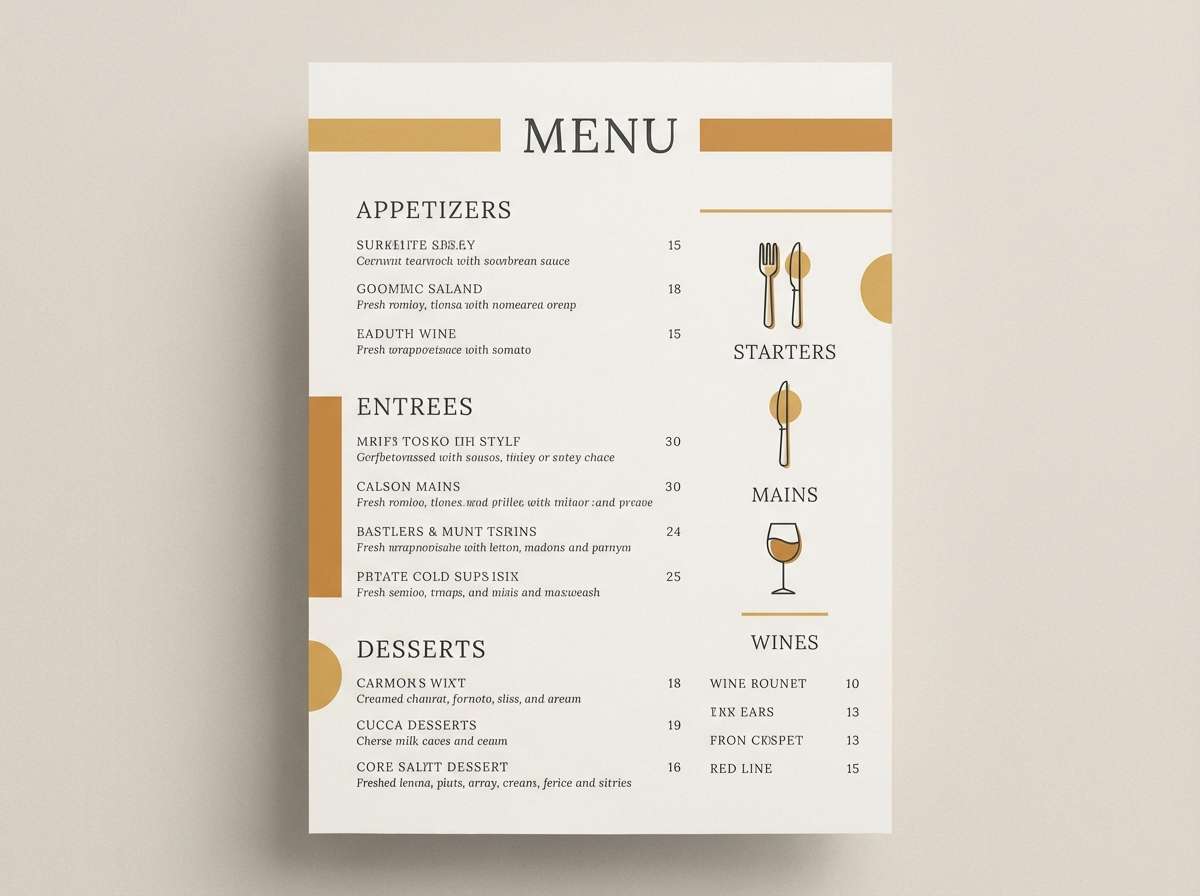 restaurant menu layout