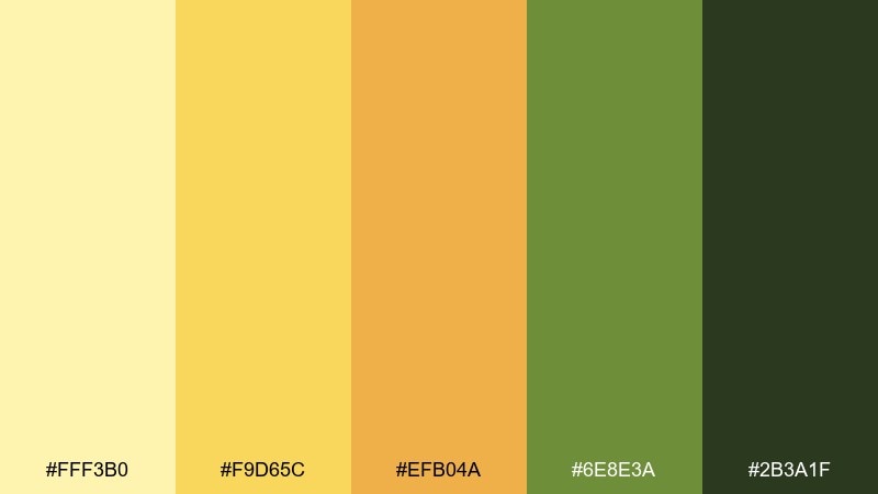 bright blonde citrus blonde color palette with hex codes