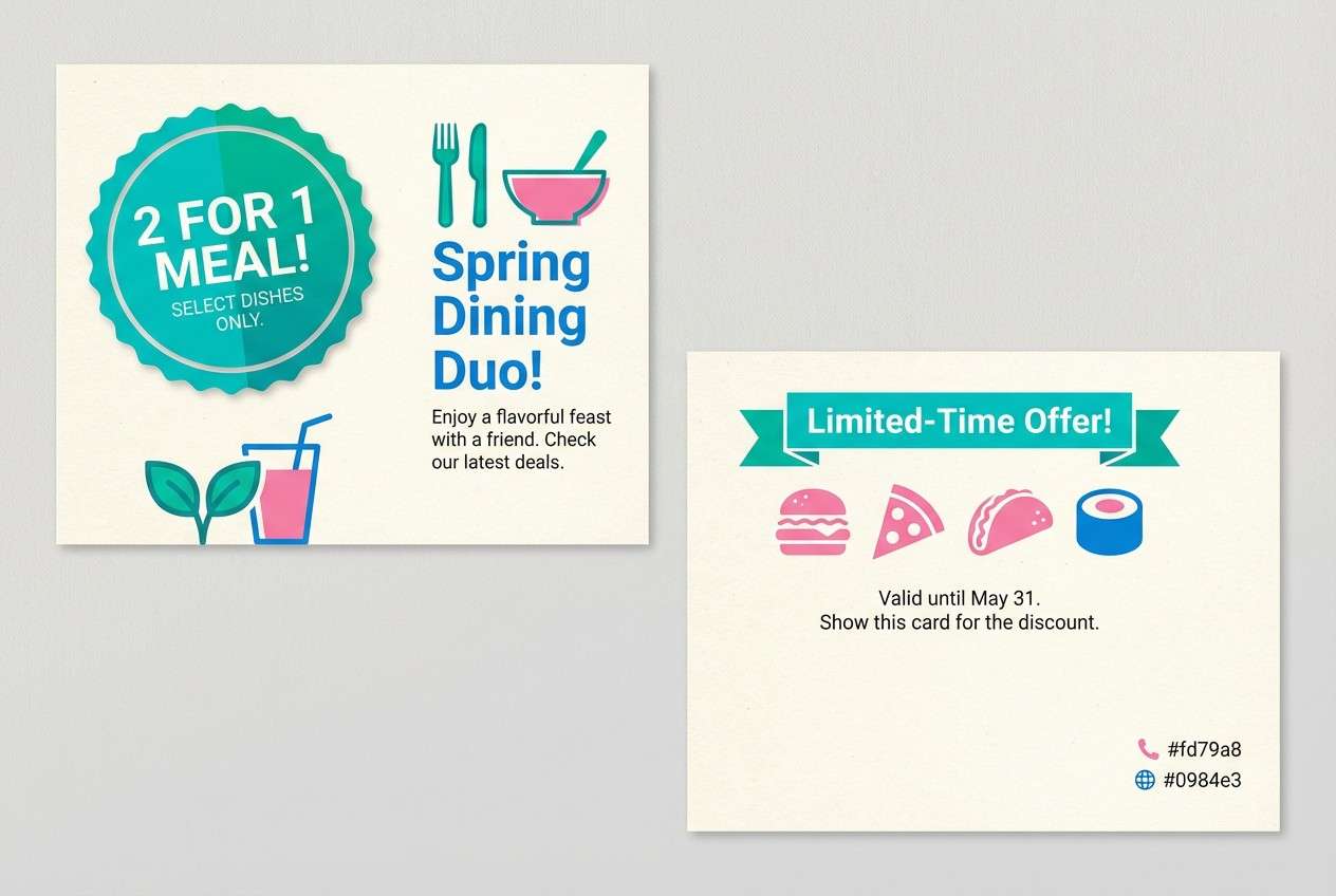 restaurant promo postcard