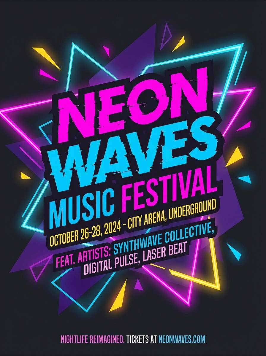 neon festival flyer