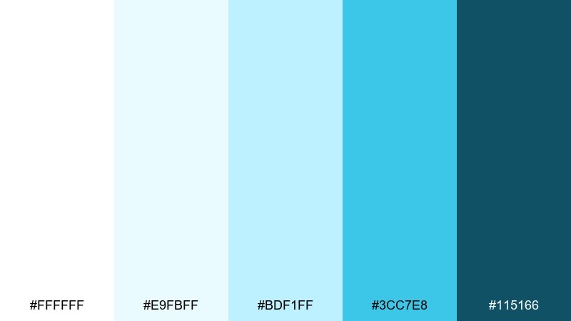 bright cyan breeze color palette with hex codes