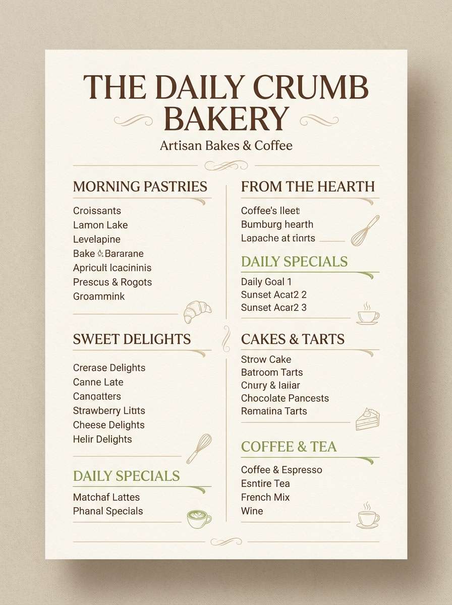 matcha green menu layout