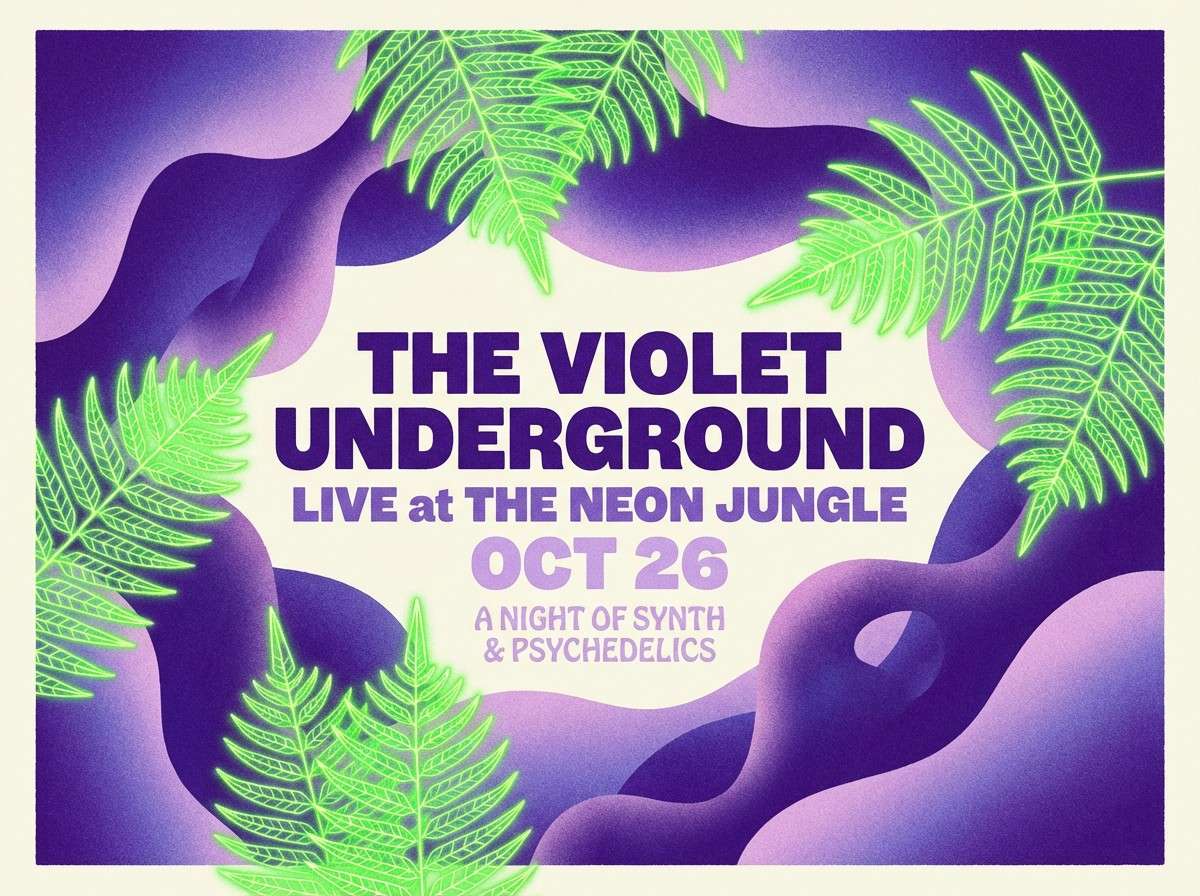 purple neon concert poster