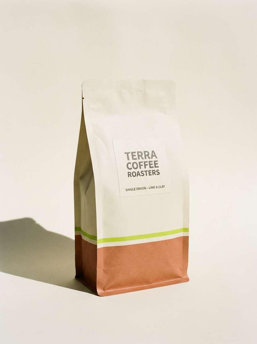 lime accent coffee packaging