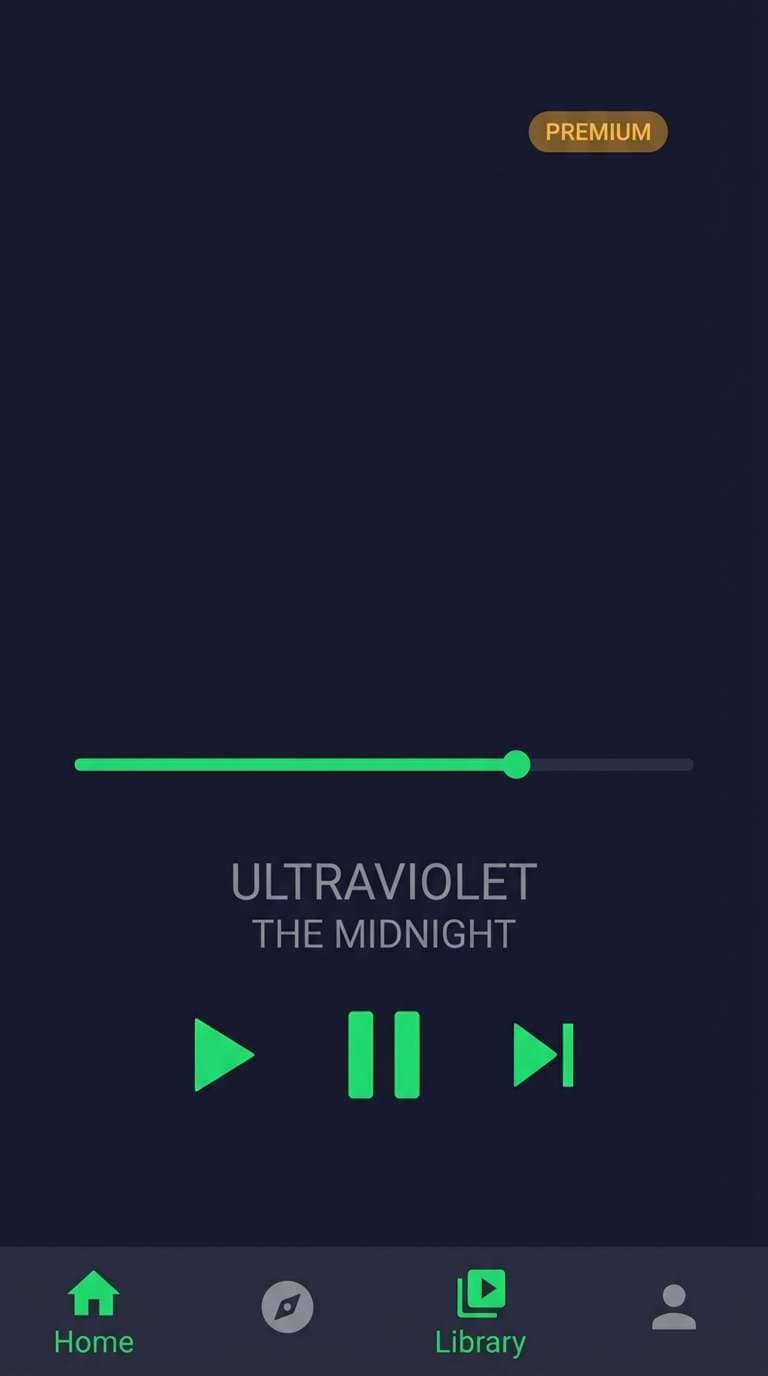 dark music app ui