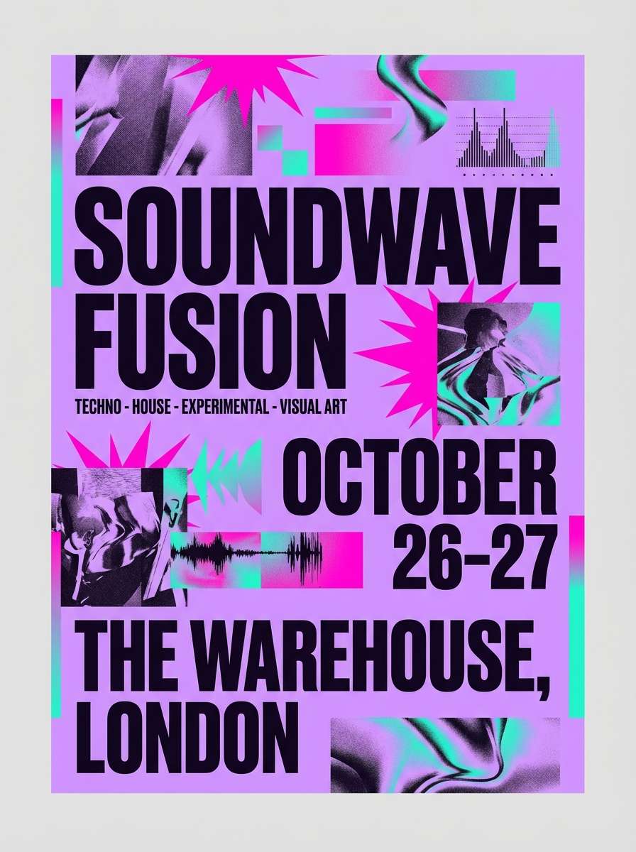 neon lavender event poster