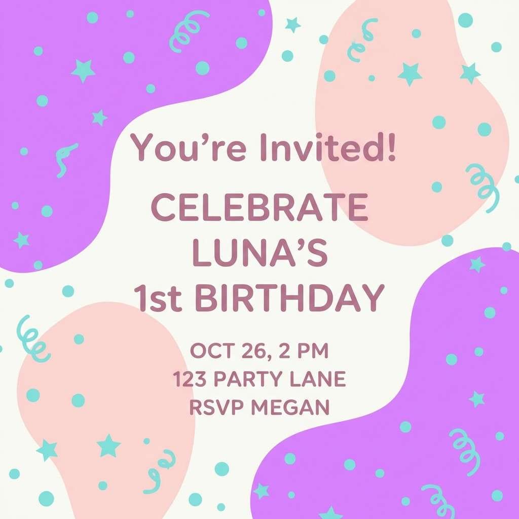 pastel birthday invitation