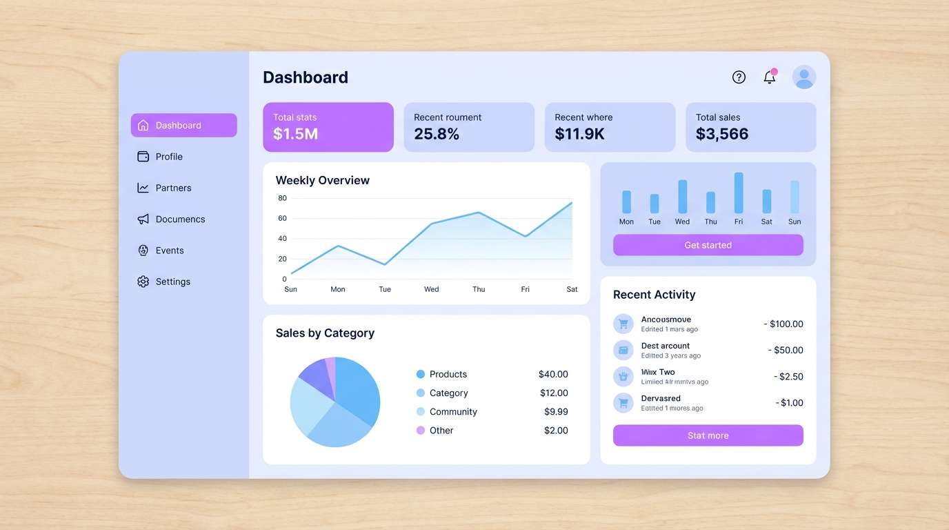 pastel lavender dashboard ui