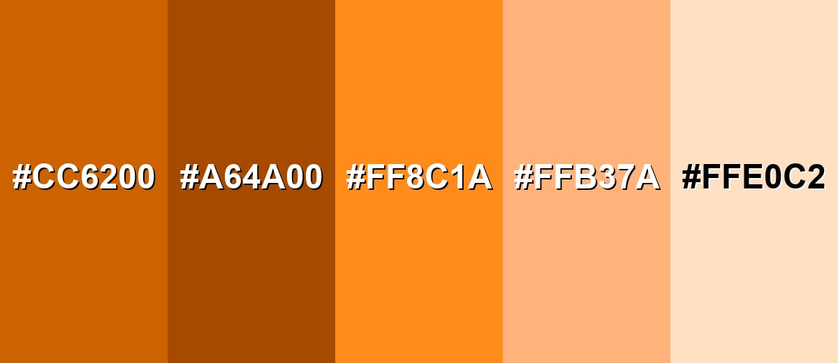 shades and variations of bright-orange