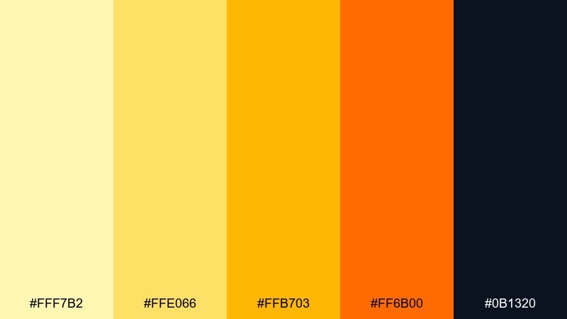 bright safety accent color palette with hex codes