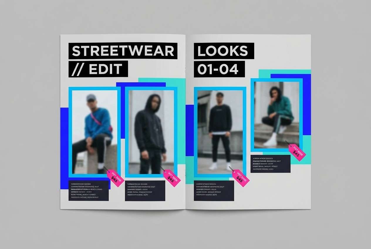 streetwear lookbook spread