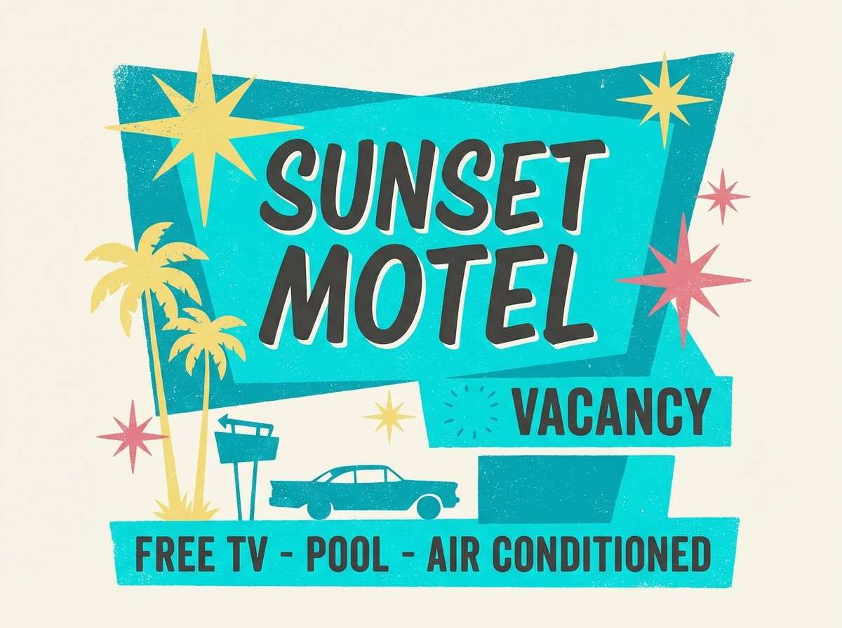 retro motel poster