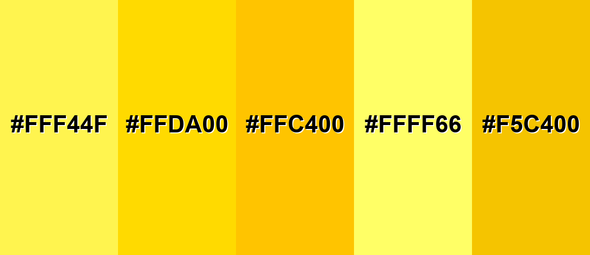 shades and variations of bright-yellow