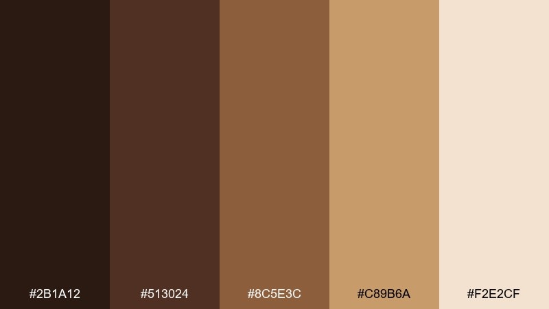 bronze and leather color palette with hex codes