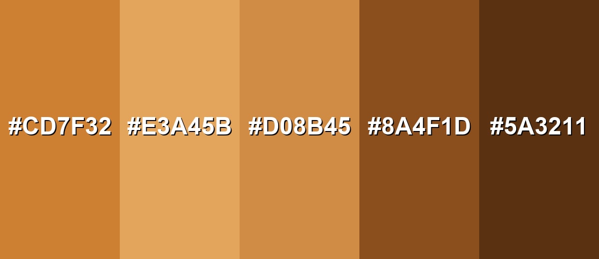 shades and variations of bronze-color