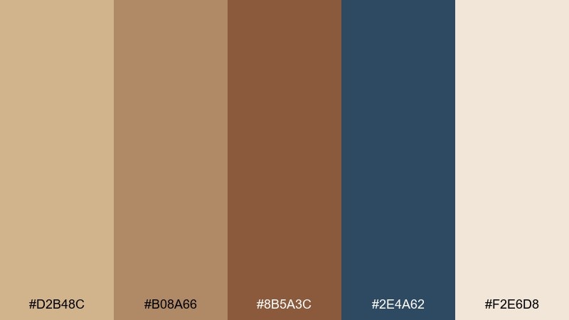 bronze denim contrast color palette with hex codes