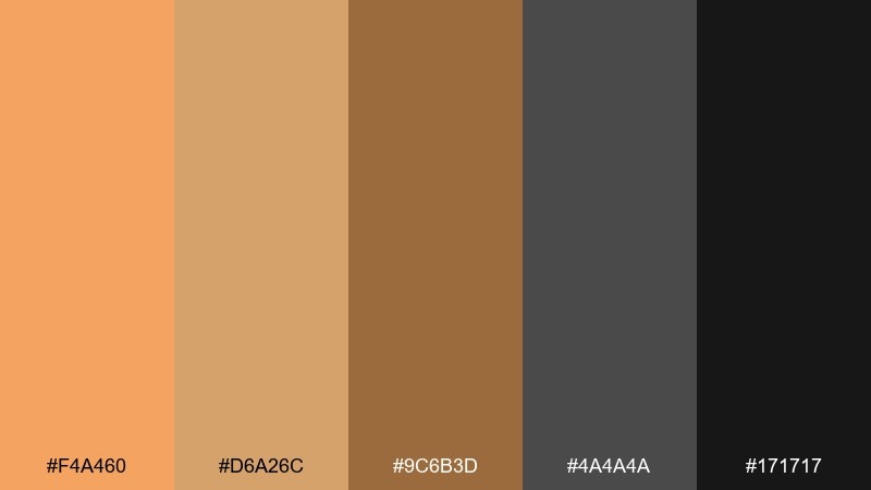 bronze dust sandy brown color palette with hex codes
