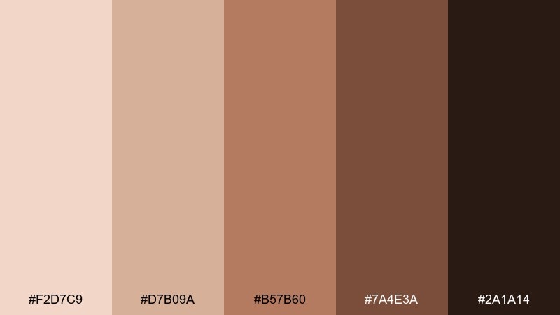 bronze ember skin color palette with hex codes