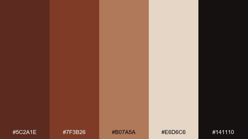 bronze espresso russet color palette with hex codes