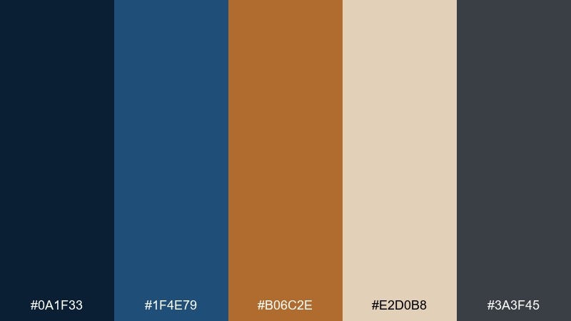 bronze ink editorial blue bronze color palette with hex codes