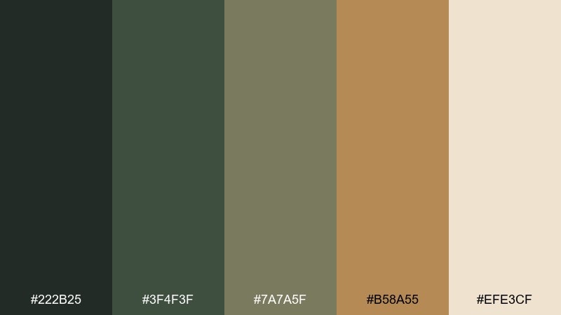bronze insignia army color palette with hex codes