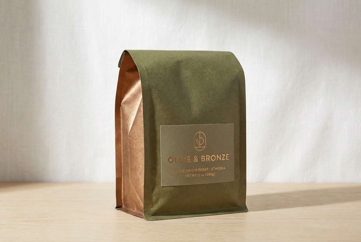 olive bronze coffee bag