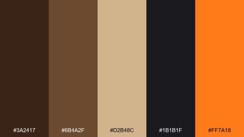 broomstick brown halloween color palette with hex codes