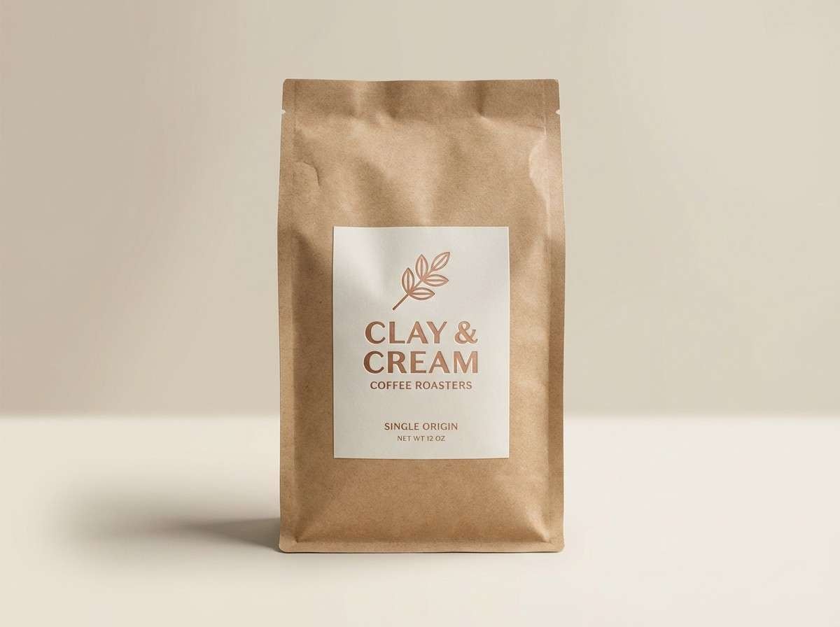 kraft coffee bag label