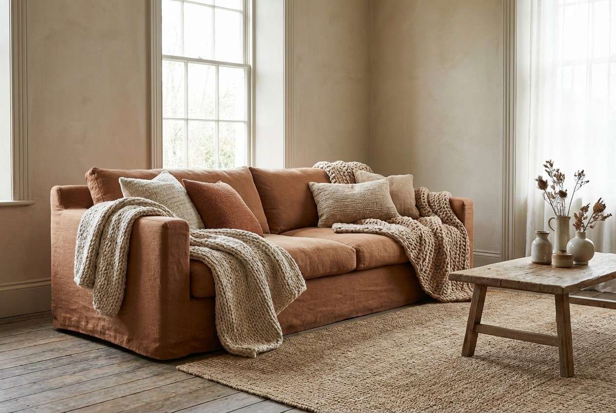 desert toned living room
