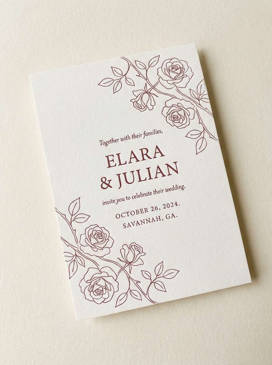 blush wedding invitation
