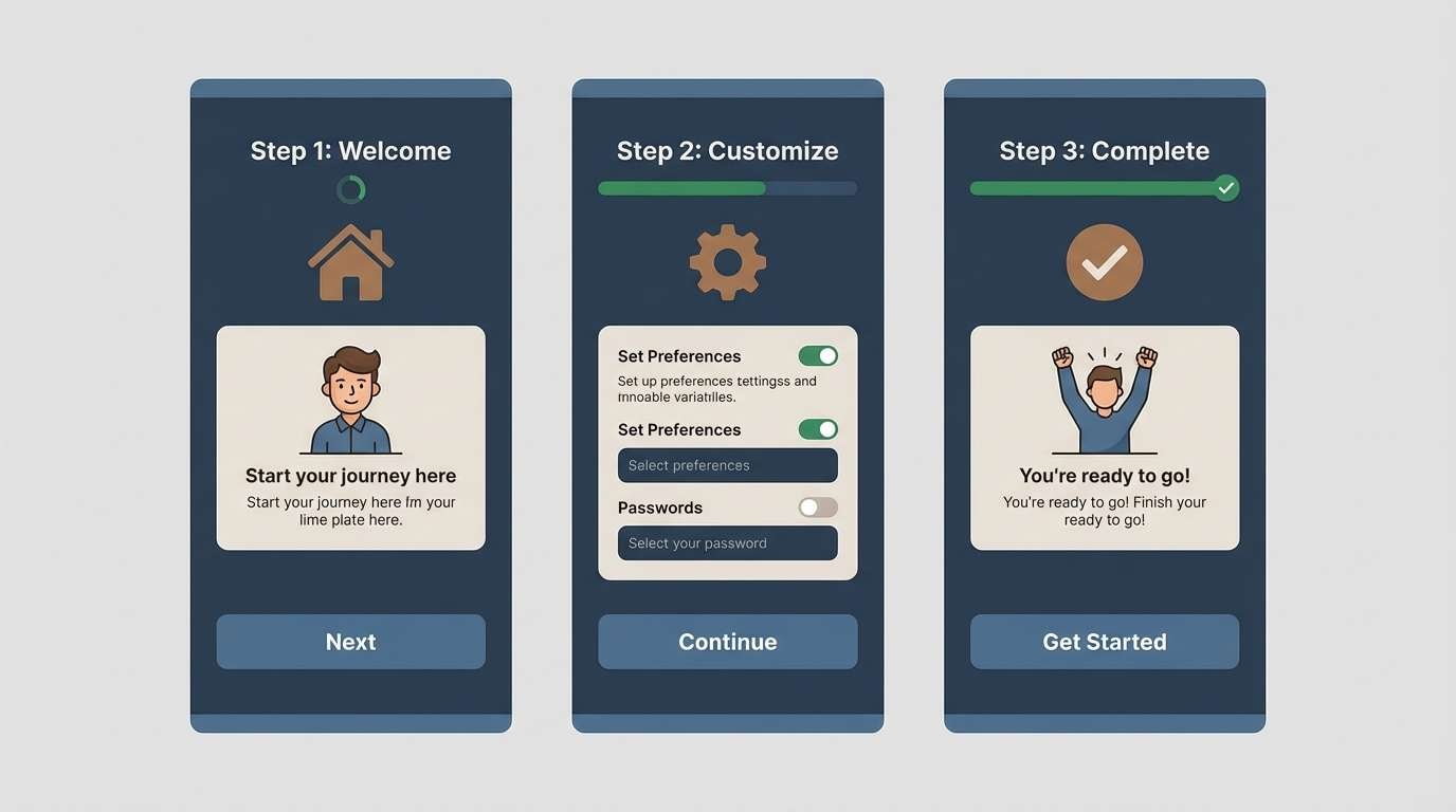 saas onboarding screens