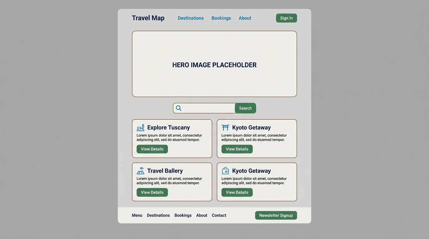 travel landing ui