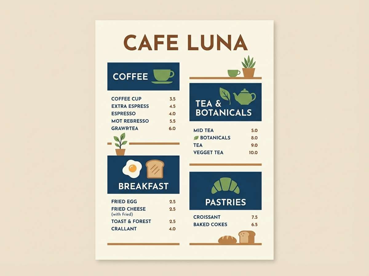 cafe menu design