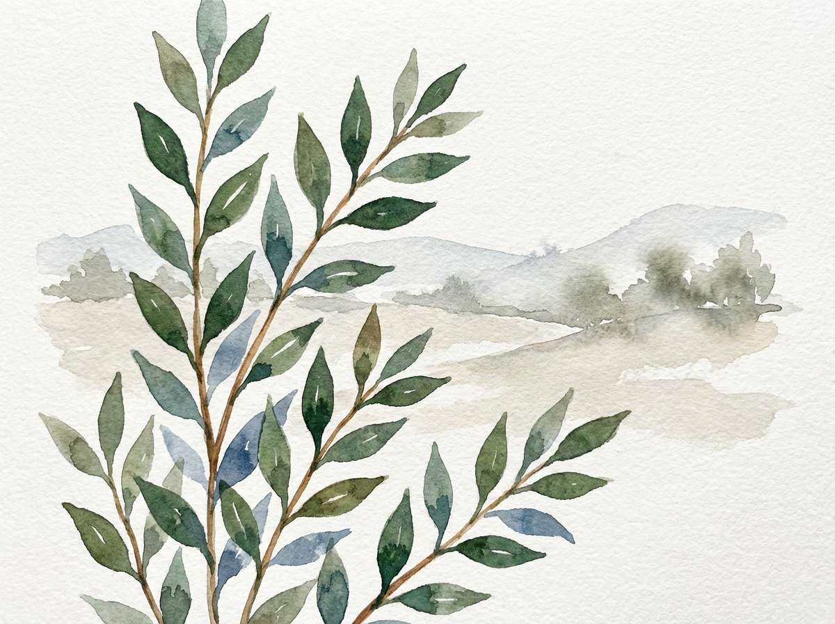 watercolor botanical branch