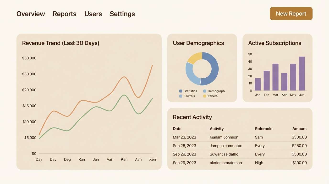 warm analytics dashboard