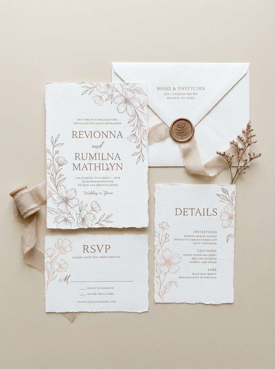 desert rose invitation suite