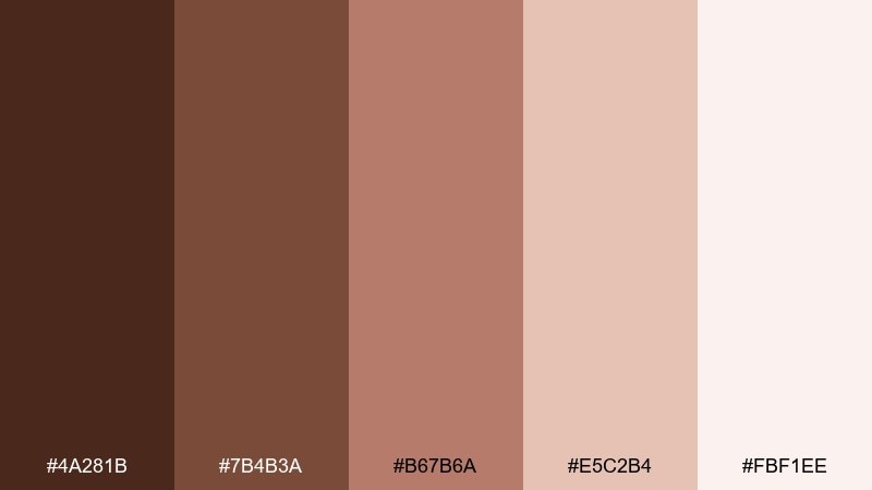 brown sugar blush chocolate color palette with hex codes