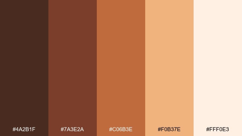 brown sugar pop chocolate brown color palette with hex codes