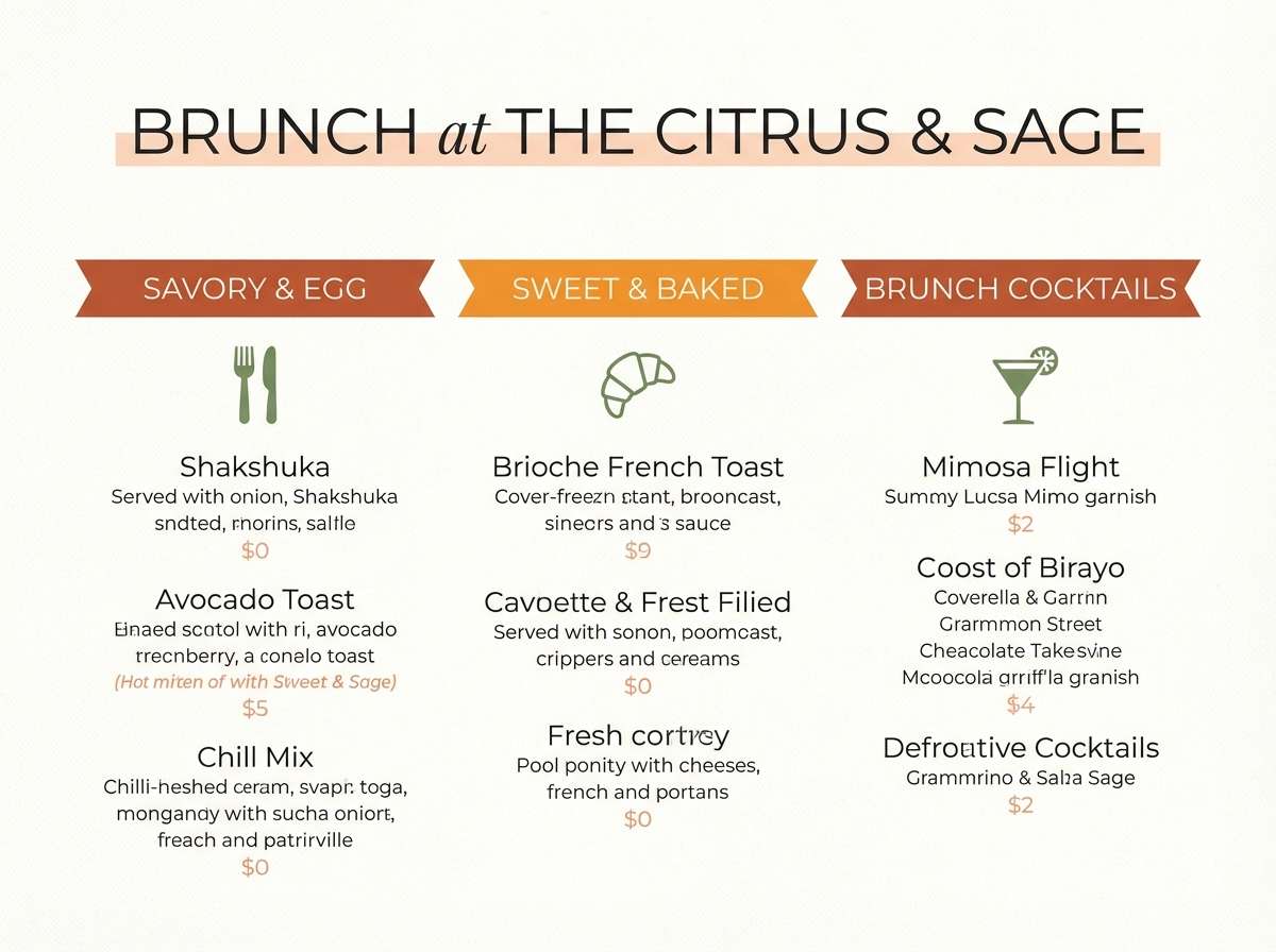 brunch menu graphic design