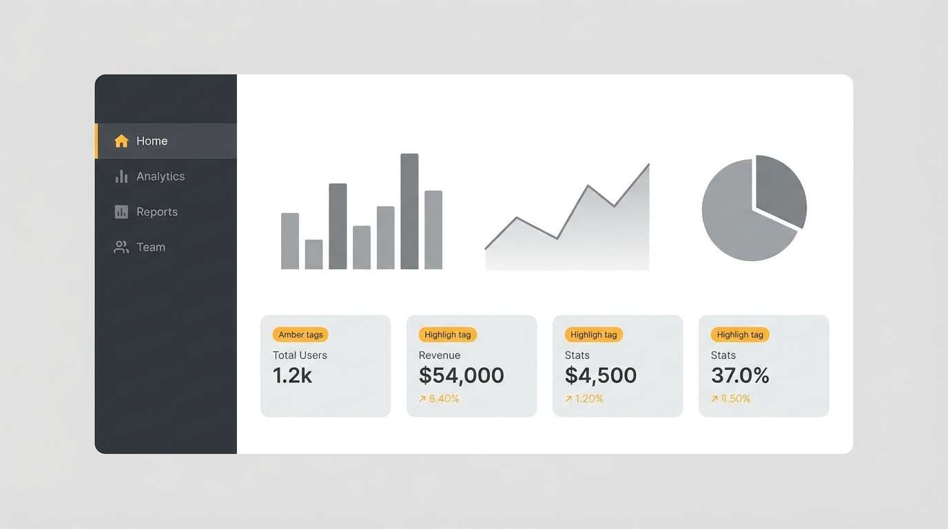 gray dashboard ui cards