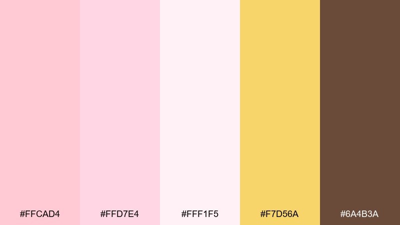 bubblegum buttercream tea party color palette with hex codes
