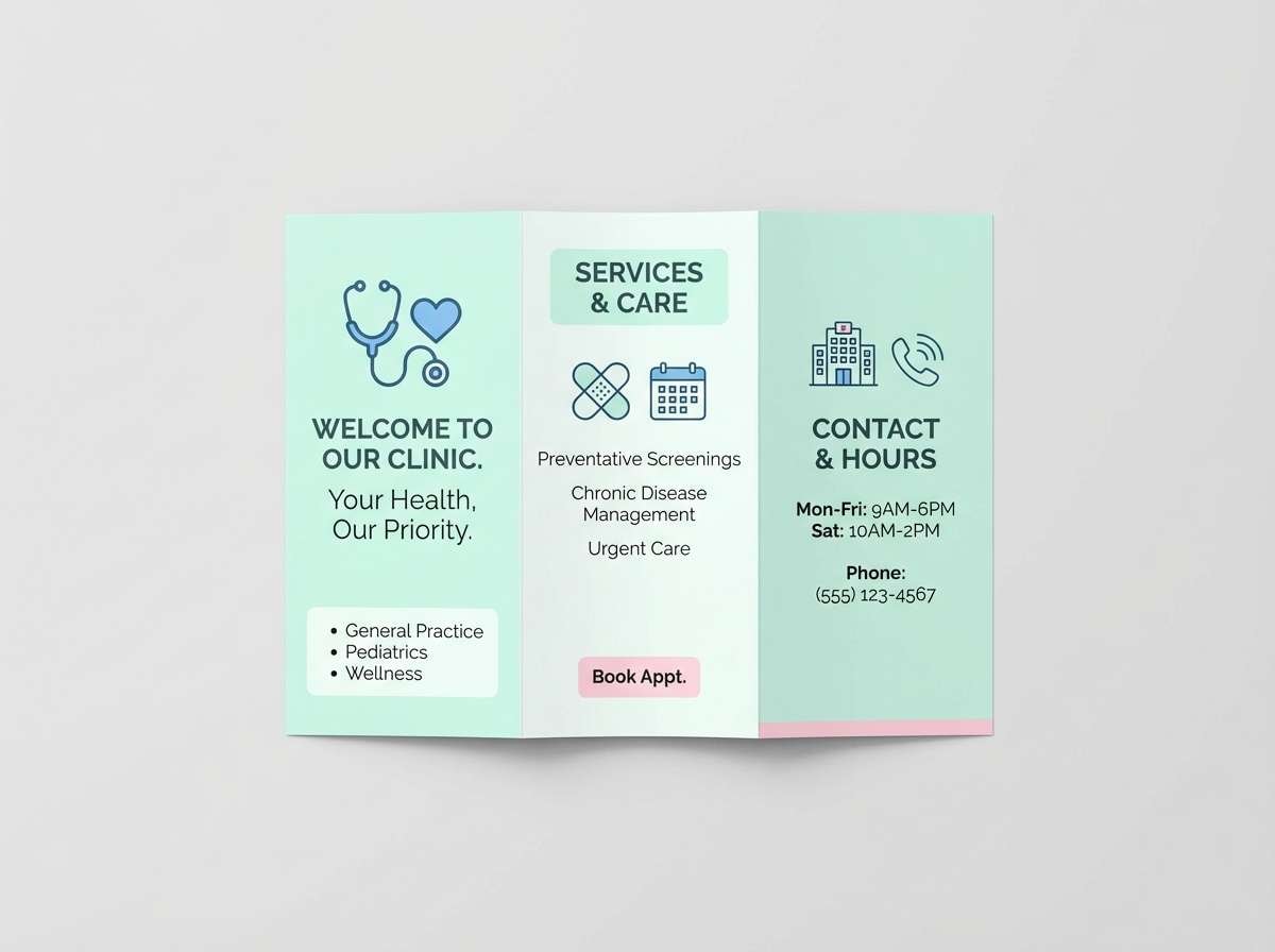 clinic brochure layout design